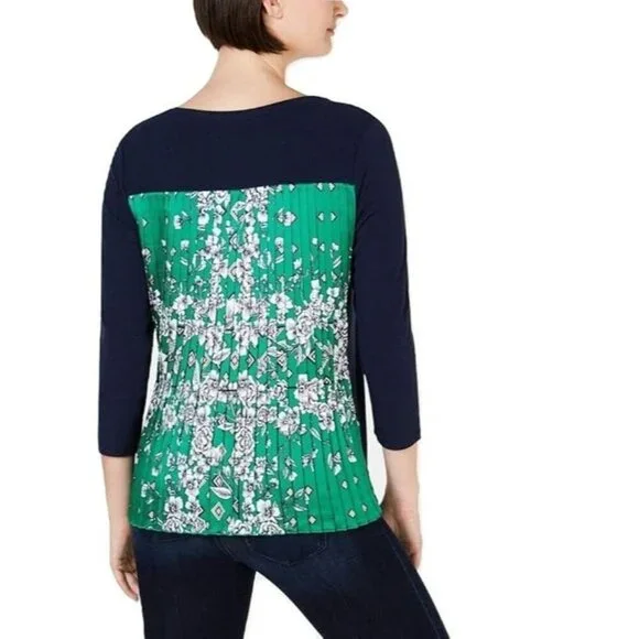 Charter Club Pleated-Back Ribbed 3/4 Sleeve Top NEW MEDIUM - Picture 10 of 10